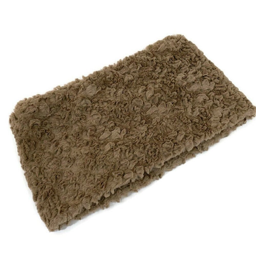 Croft & Barrow Infinity Scarf Wrap Faux Fur Brown Polyester One Size
